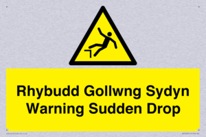 Rhybudd Gollwng Sydyn Warning Sudden Drop